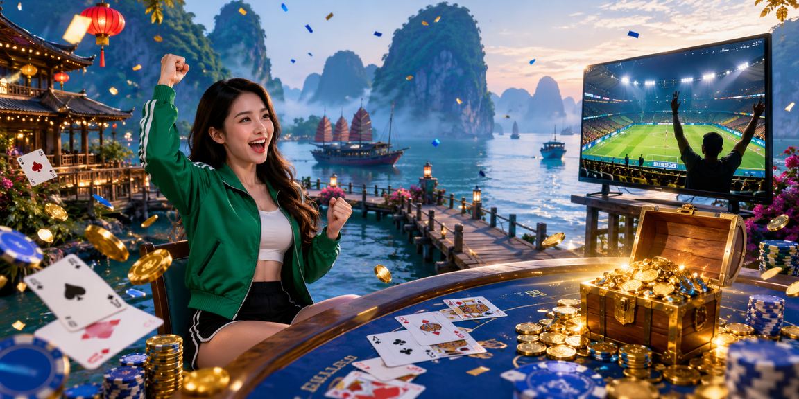 Lễ hội game bài cạnh vịnh Hạ Long với khung cảnh ngoài trời